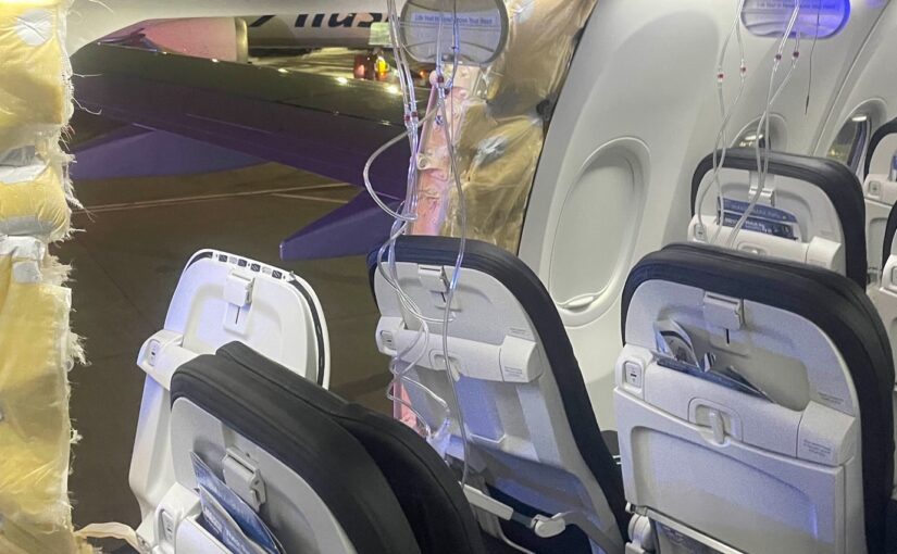 Boeing Max 9 door plug blowout on Alaska Airlines Flight 1282